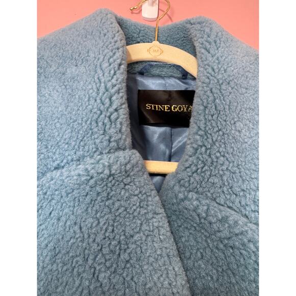 STINE GOYA Happy Faux Fur Jacket in Teal Blue XS - Picture 5 of 8